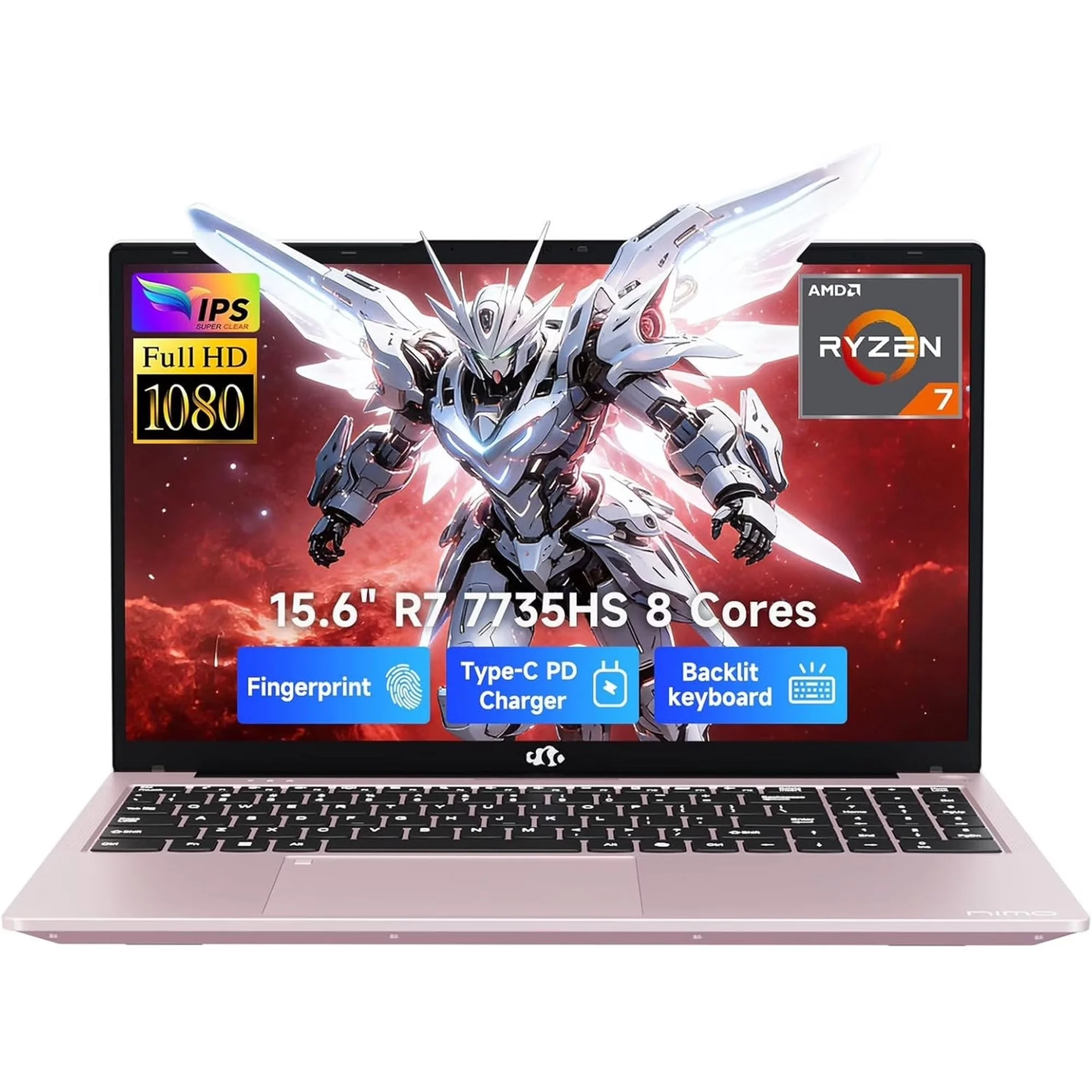 NIMO 2026 15.6" Laptop, AMD R7 7735HS Up to 4.75GHz, Beat i7-12650H) 16GB DDR5 RAM 512GB SSD Gaming Laptop with Radeon 680M GPU,FHD Display, 180° View, Backlit KB, Type C-WAL - Image 13