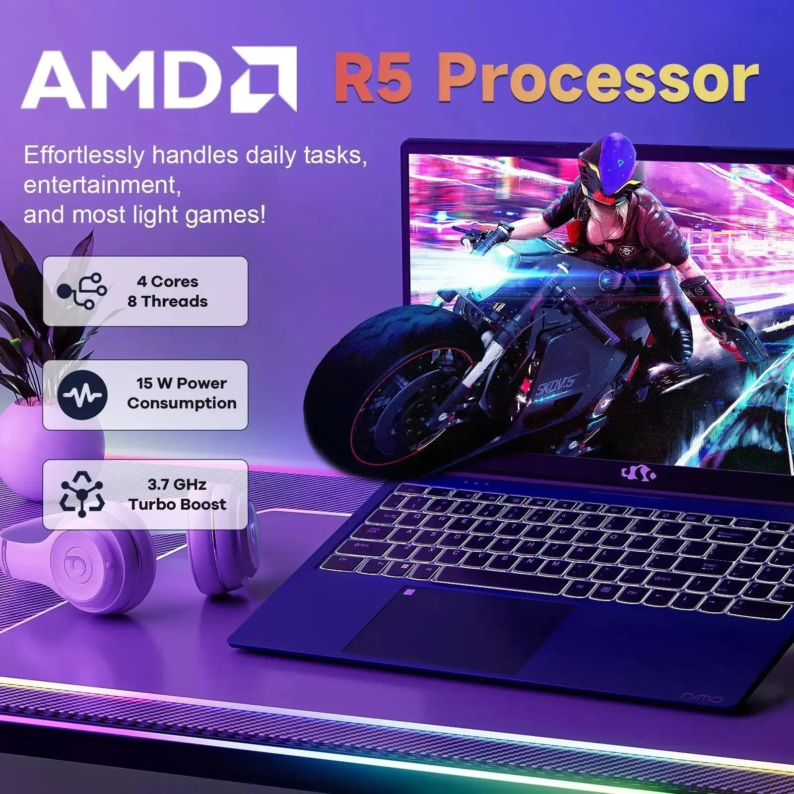 Refurbished Nimo 15.6" N152 AMD R5 3500U Student Laptop - Image 8